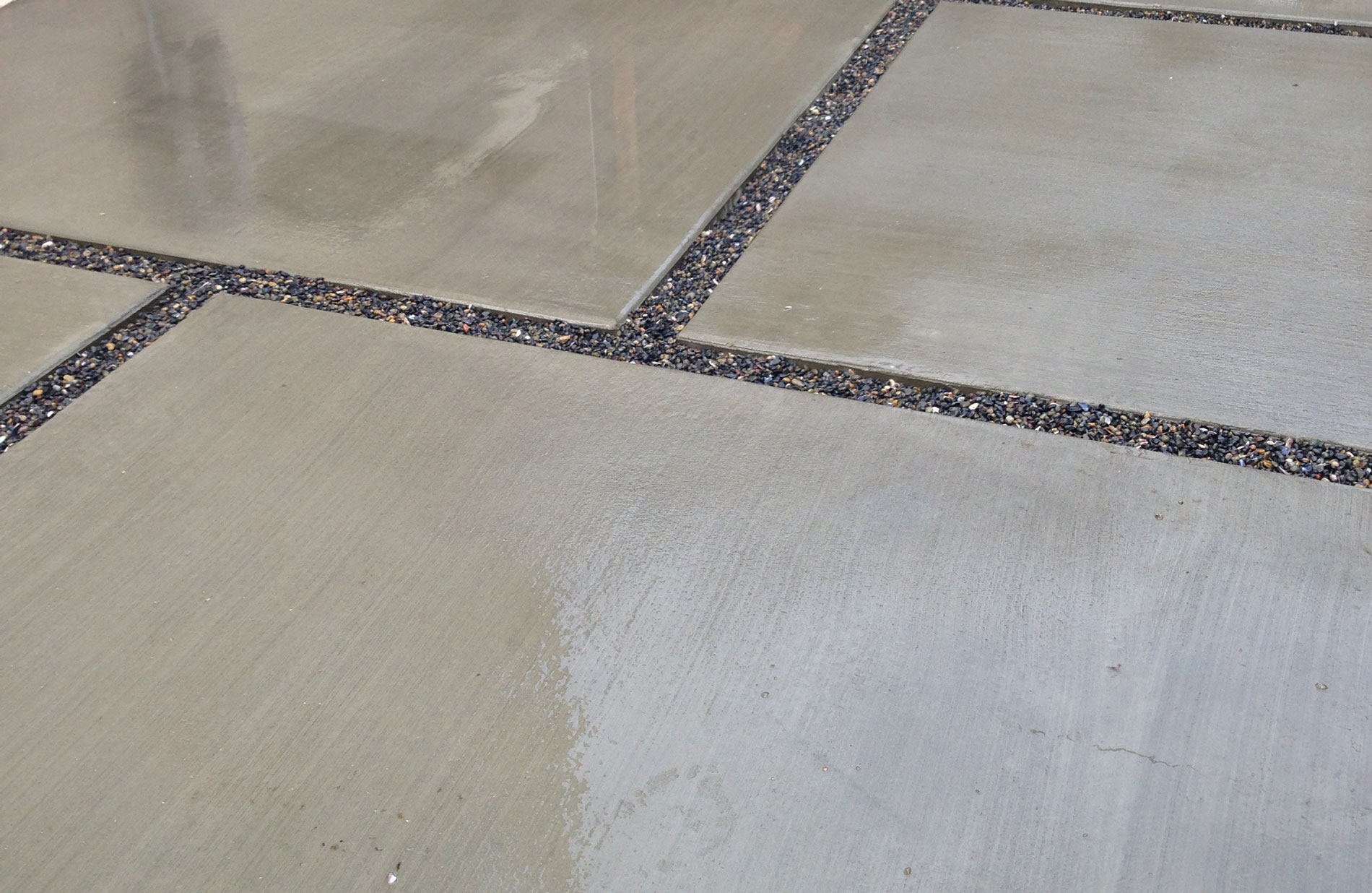 Patio made with concrete slabs