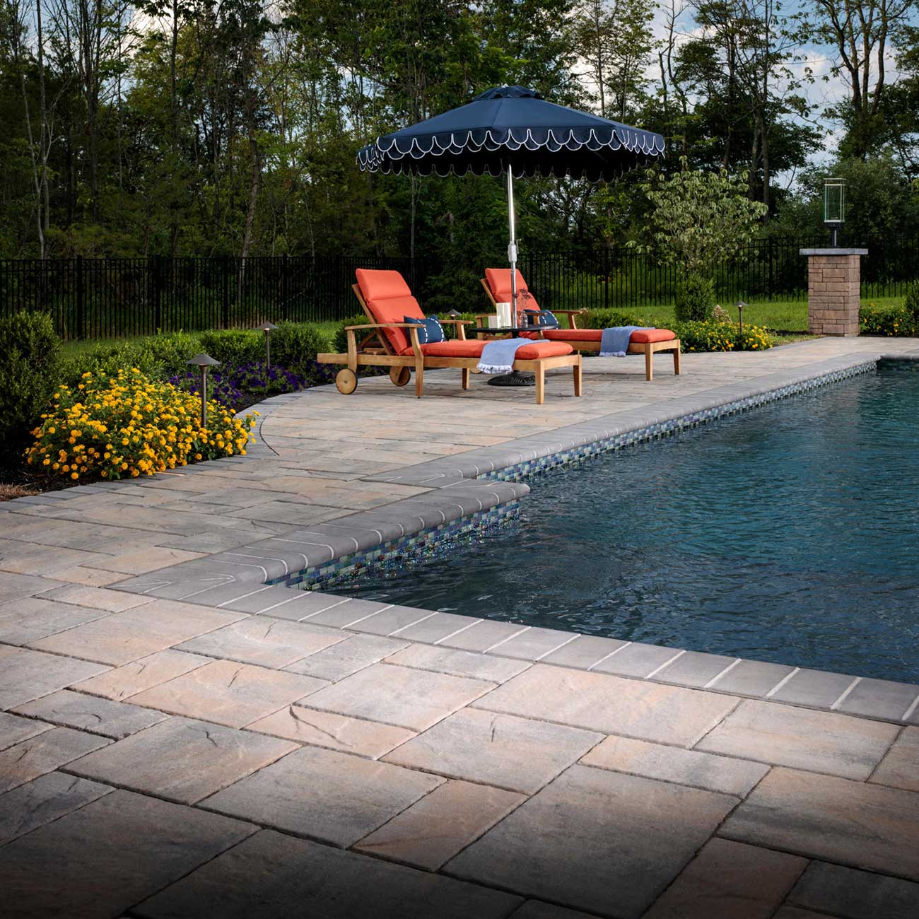Lafitt Rustic Slab paver pool deck