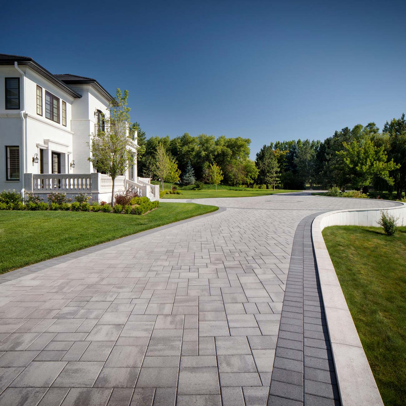 Long driveway with Catalina Grana pavers